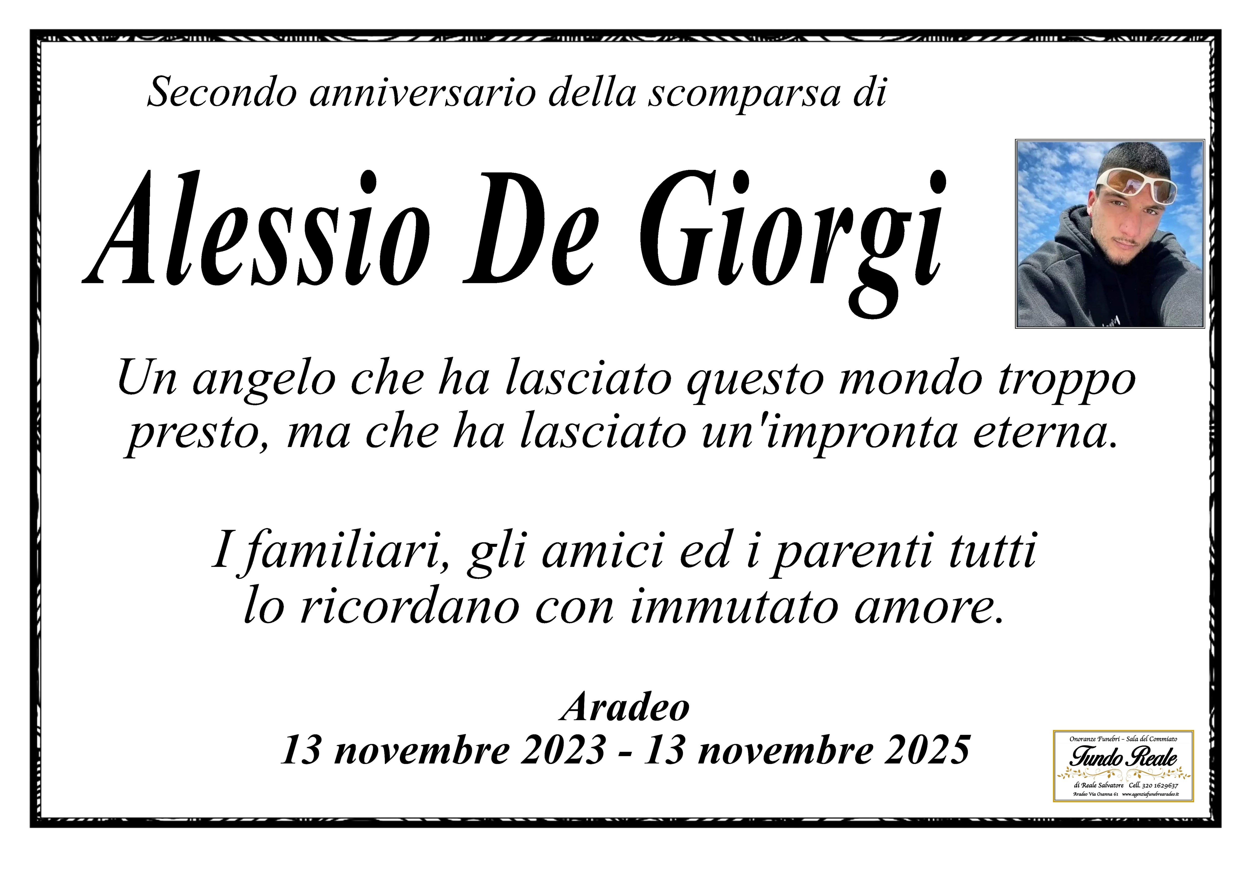 2° anniversario De Giorgi Alessio