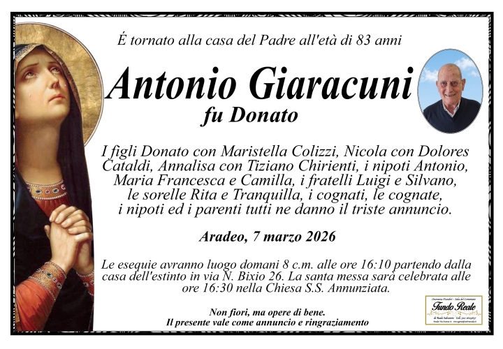 Giaracuni Antonio 7.3.2026